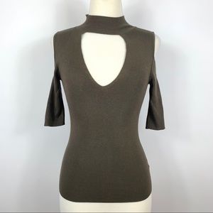 Express olive green knit top